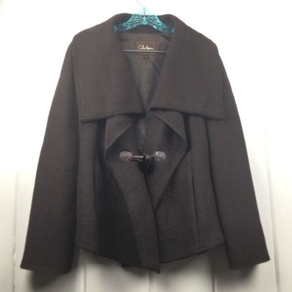 Cole Haan Brown Toggle Front Wool Alpaca Jacket S - Picture 1 of 13